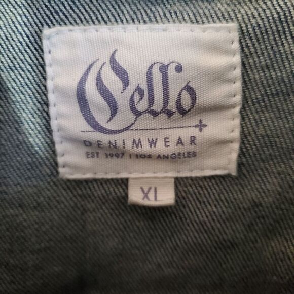Cello Denimwear Vest Womens XL Blue Distresed Jean Button Down - Picture 4 of 6